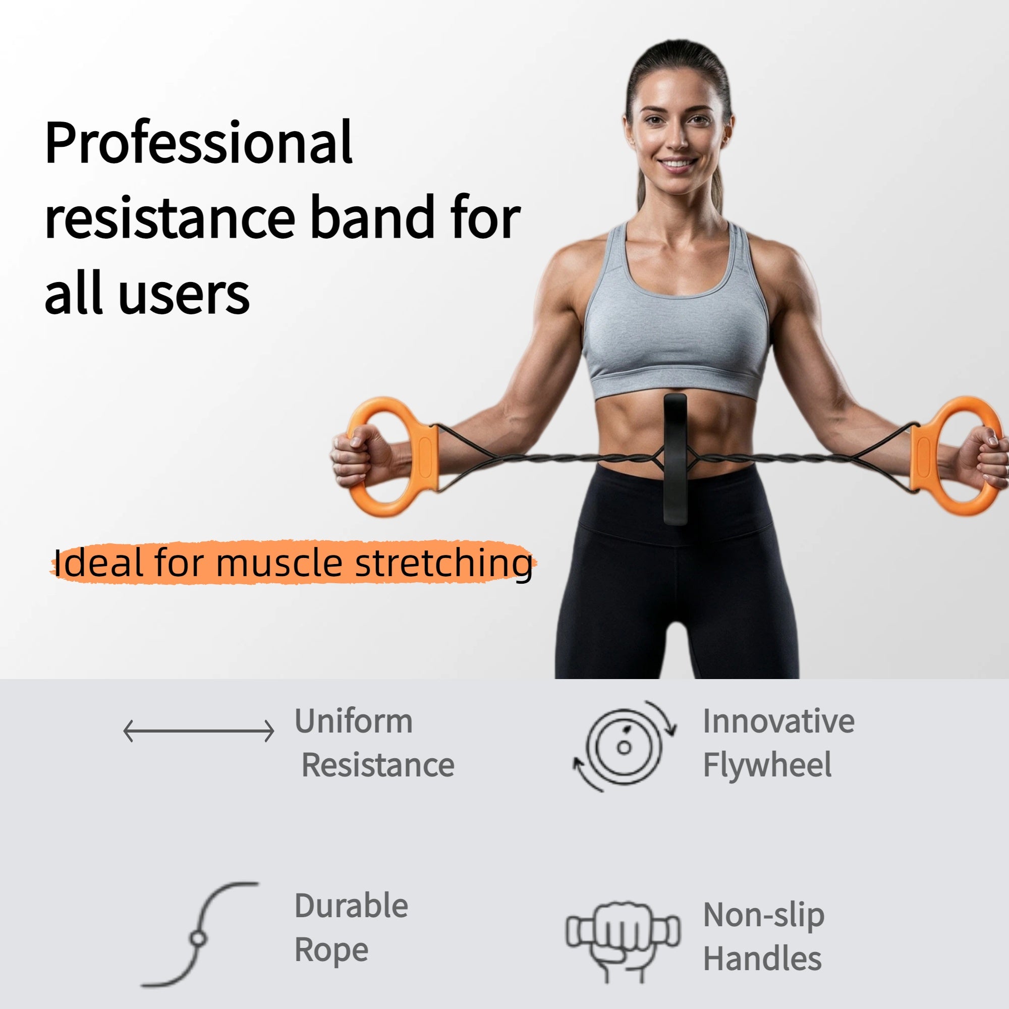 YUSAVHO Resistance Bands with Handles, Full Body Home Workout Equipment, Arm Trainer for Strength Training, Portable Exercise Bands for Arms, Chest & Back, Fun Fitness Equipment for Home Gym (Black)