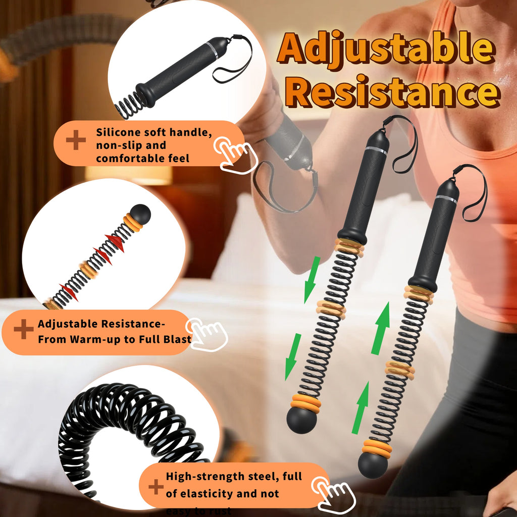 YUSAVHO Adjustable Ropeless Battle Ropes for Home Gym for Men & Women, Heavy Duty Cordless Battle Rope with Storage Bag,Exercise Ropes with Variable Resistance, Strength & Low-Impact Cardio for HIIT(Black)