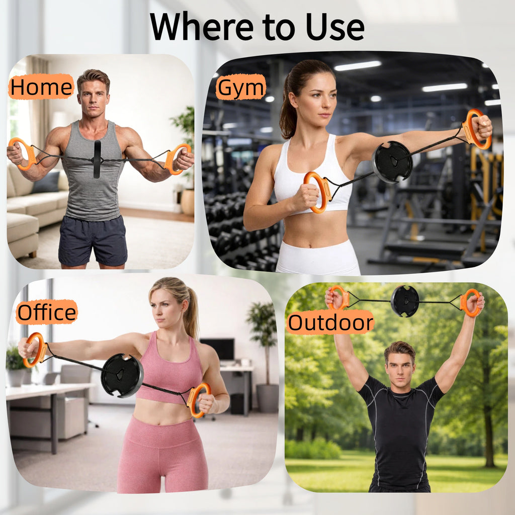 YUSAVHO Resistance Bands with Handles, Full Body Home Workout Equipment, Arm Trainer for Strength Training, Portable Exercise Bands for Arms, Chest & Back, Fun Fitness Equipment for Home Gym (Black)