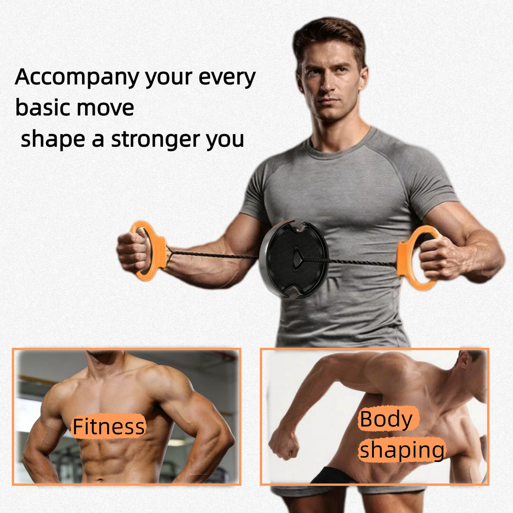 YUSAVHO Resistance Bands with Handles, Full Body Home Workout Equipment, Arm Trainer for Strength Training, Portable Exercise Bands for Arms, Chest & Back, Fun Fitness Equipment for Home Gym (Black)