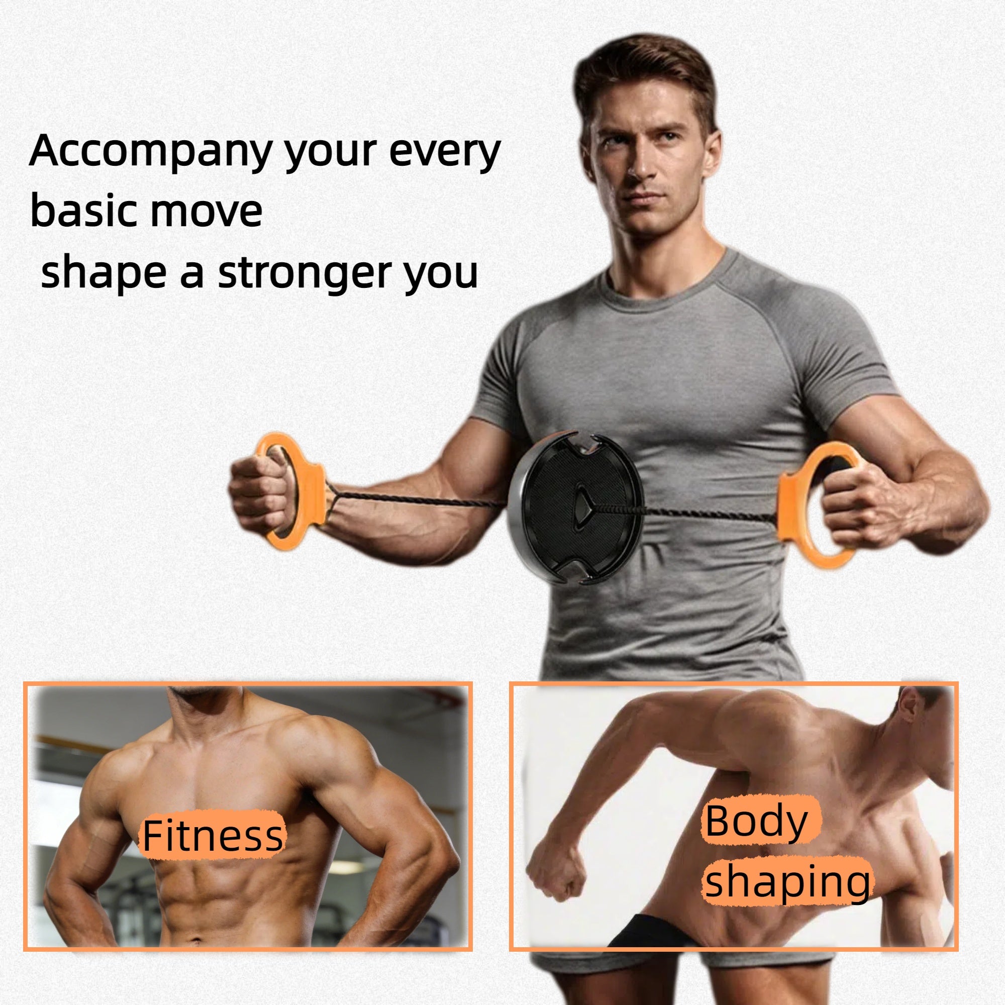 YUSAVHO Resistance Bands with Handles, Full Body Home Workout Equipment, Arm Trainer for Strength Training, Portable Exercise Bands for Arms, Chest & Back, Fun Fitness Equipment for Home Gym (Black)
